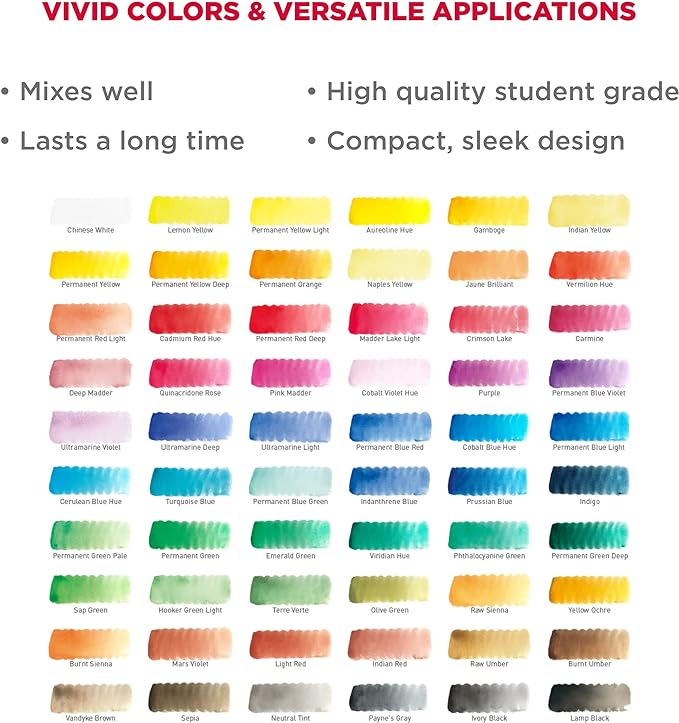 Sakura KOI Watercolor Studio Set - 60 Colors: Comprehensive Palette for Versatile Artists