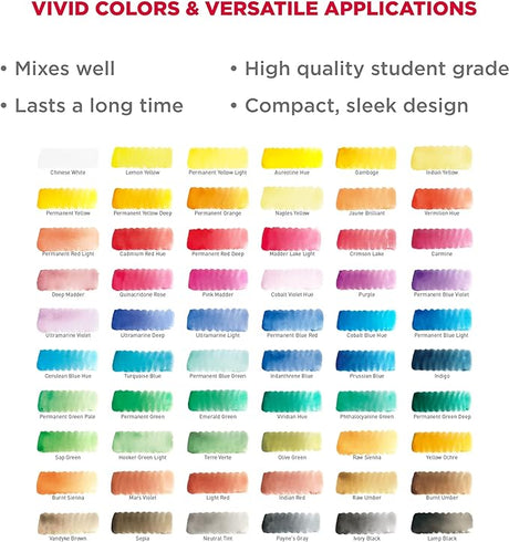 Sakura KOI Watercolor Studio Set - 60 Colors: Comprehensive Palette for Versatile Artists