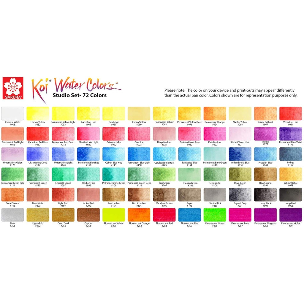 Sakura KOI Watercolor Studio Set - 72 Colors