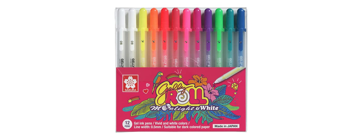 SAKURA GELLY ROLL MOONLIGHT & WHITE 12-PENS SET