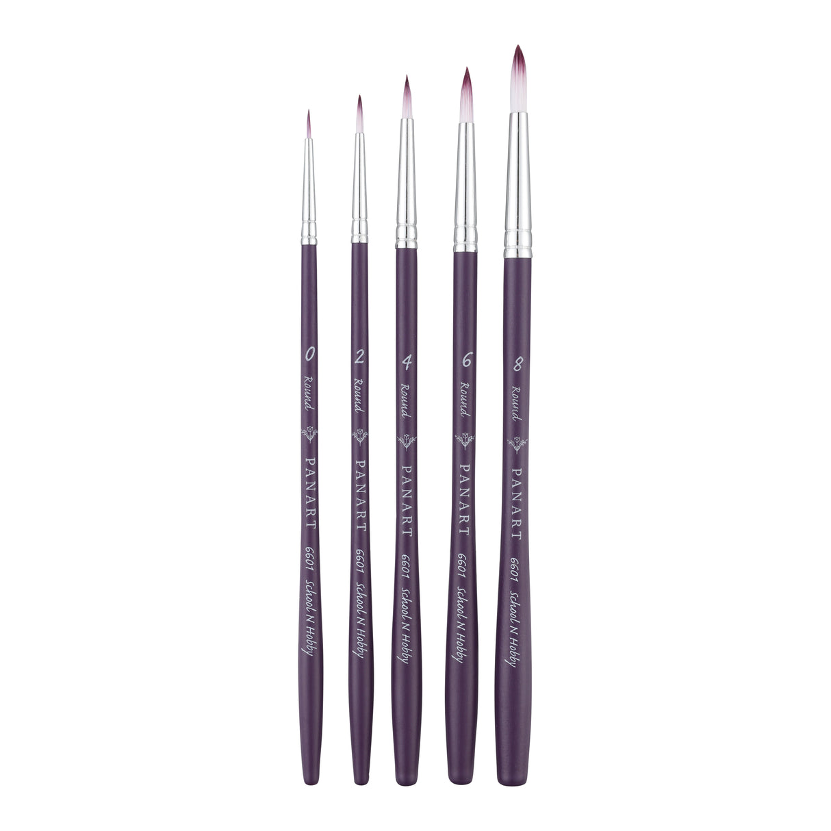 PANART TWO TONE SYNTHETIC SHORT HANDLE BRUSH SET OF 5 PCS TT-01 (R-0,2,4,6,8)