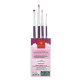 PANART TWO TONE SYNTHETIC SHORT HANDLE BRUSH SET OF 4 PCS TT-02(R-2,6,12 F-6)