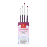 PANART TWO TONE SYNTHETIC SHORT HANDLE BRUSH SET OF 4 PCS TT-02(R-2,6,12 F-6)