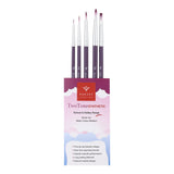 PANART TWO TONE SYNTHETIC SHORT HANDLE BRUSH SET OF 5 PCS-TT-03 (R-0,2,4,6 F-4)