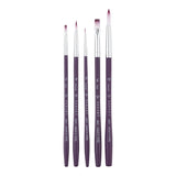 PANART TWO TONE SYNTHETIC SHORT HANDLE BRUSH SET OF 5 PCS TT-04 (R-0,4,10 F-2,6)