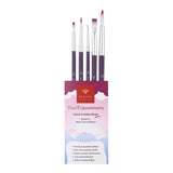PANART TWO TONE SYNTHETIC SHORT HANDLE BRUSH SET OF 5 PCS TT-04 (R-0,4,10 F-2,6)
