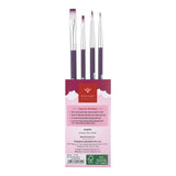 PANART TWO TONE SYNTHETIC SHORT HANDLE BRUSH SET OF 4 PCS TT-05(R-4,6 F-4,8)