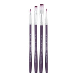 PANART TWO TONE SYNTHETIC SHORT HANDLE BRUSH SET OF 4 PCS TT-08 (R-4 F-4,8,12)