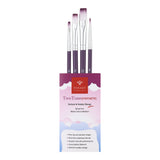 PANART TWO TONE SYNTHETIC SHORT HANDLE BRUSH SET OF 4 PCS TT-08 (R-4 F-4,8,12)