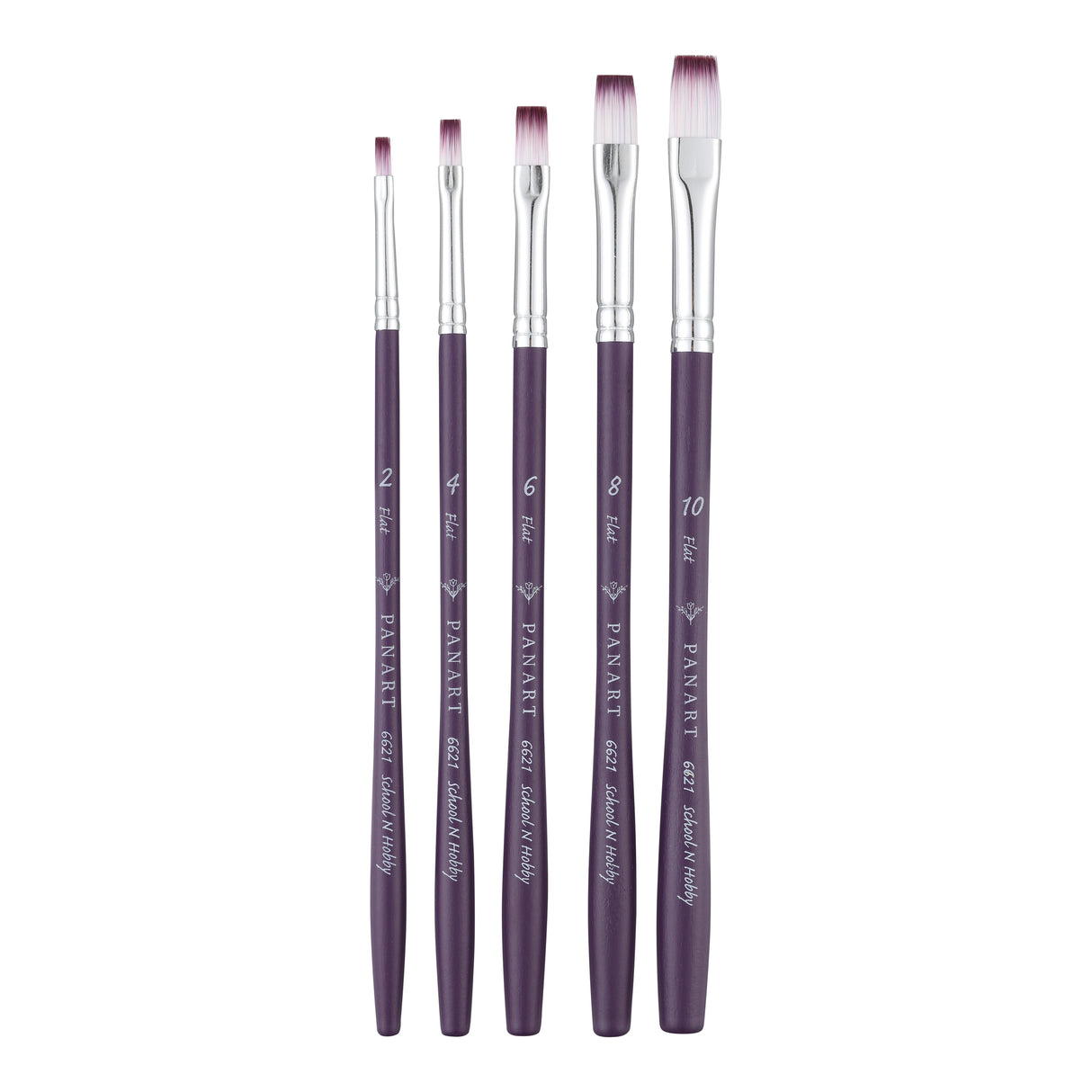 PANART TWO TONE SYNTHETIC SHORT HANDLE BRUSH SET OF 5 PCS TT-09 (F-2,4,6,8,10)