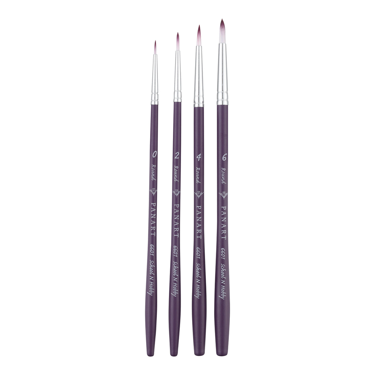 PANART TWO TONE SYNTHETIC SHORT HANDLE BRUSH SET OF 4 PCS TT-10 (R-0,2,4,6)