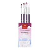 PANART TWO TONE SYNTHETIC SHORT HANDLE BRUSH SET OF 4 PCS TT-12 (R-6 F-4,6,8)