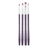 PANART TWO TONE SYNTHETIC SHORT HANDLE BRUSH SET OF 4 PCS TT-12 (R-6 F-4,6,8)
