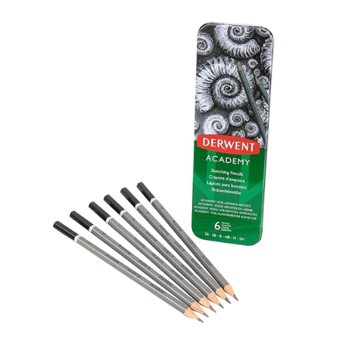 Derwent Academy Sketching Pencil Tin Of 6