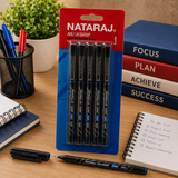 Nataraj Maxgrip Fine Ball Point Pens – 5 Piece Pack, 0.7mm Blue Ink