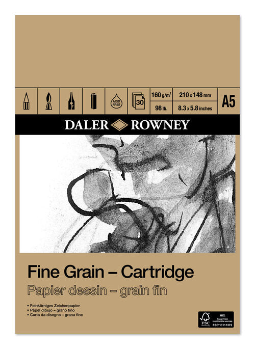 DALER ROWNEY FINE GRAIN CARTRIDGE PAD A5 160GSM