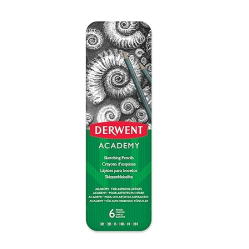 Derwent Academy Sketching Pencil Tin Of 6