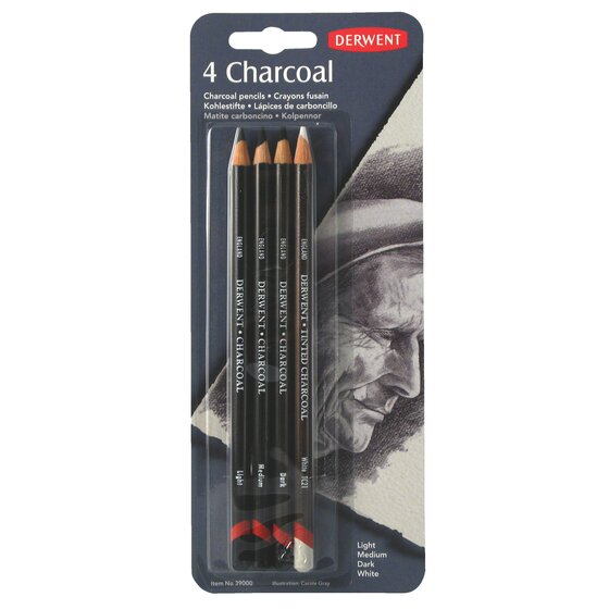 Derwent Charcoal 4 Pencil Blister Set