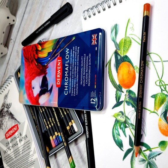 Derwent Chromaflow Pencils Tin Of 12