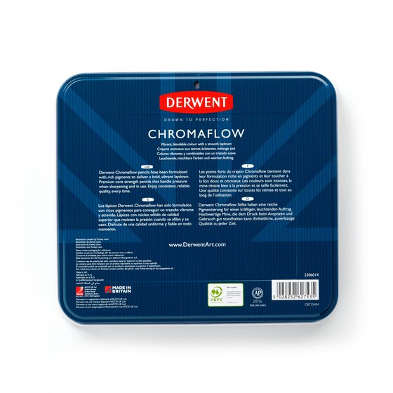 Derwent Chromaflow Pencils Tin Of 72