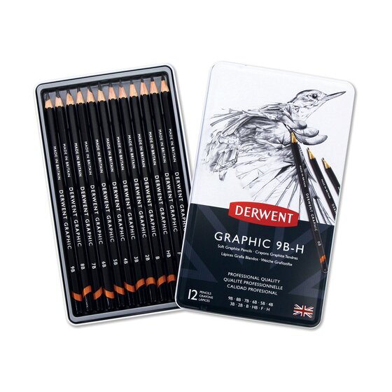 Derwent Graphic Soft Sketch Pencils 12 Tin