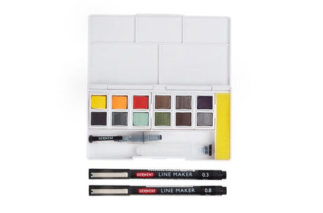 Derwent Line And Wash Paint Pan Set 12