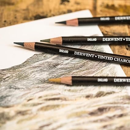 Derwent Tinted Charcoal Blister Pencil Pack of 6