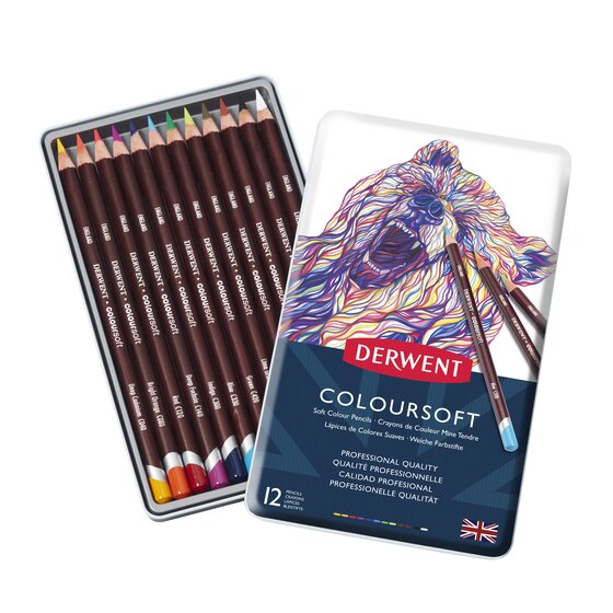 Derwent Coloursoft Pencil 12 Tin