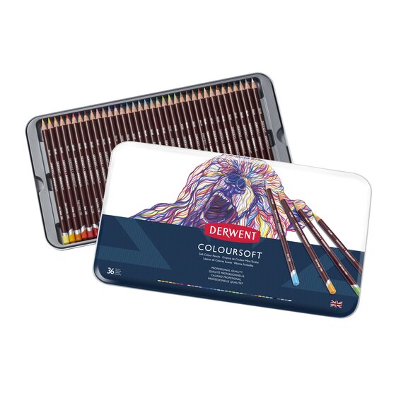 Derwent Coloursoft Pencils 36 Tin