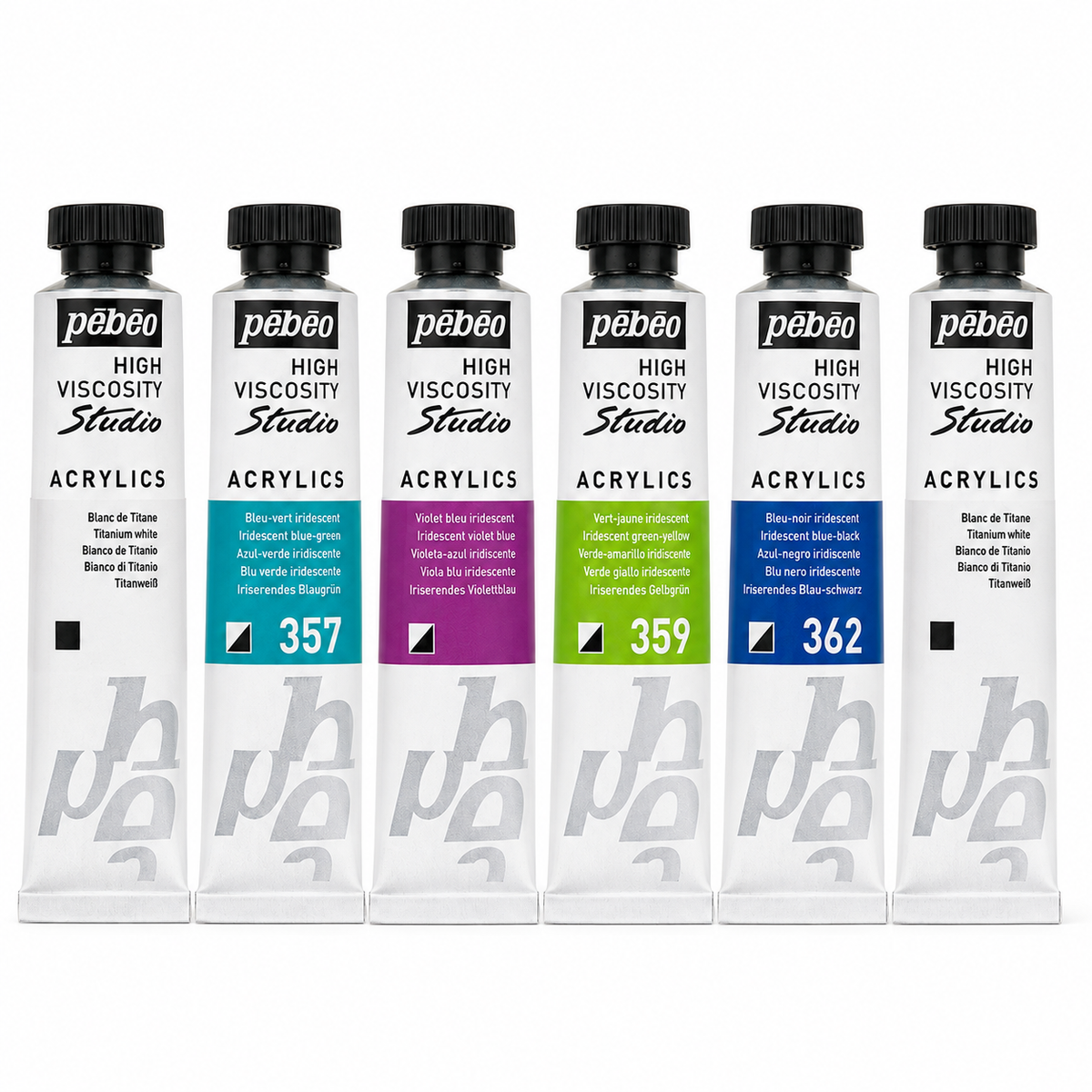 Pebeo Studio Acrylic Paint Set – Dyna Pack, 6 Tubes x 20ml