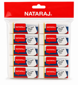 Nataraj Non-Dust Jumbo Erasers – 10-Pcs Pack