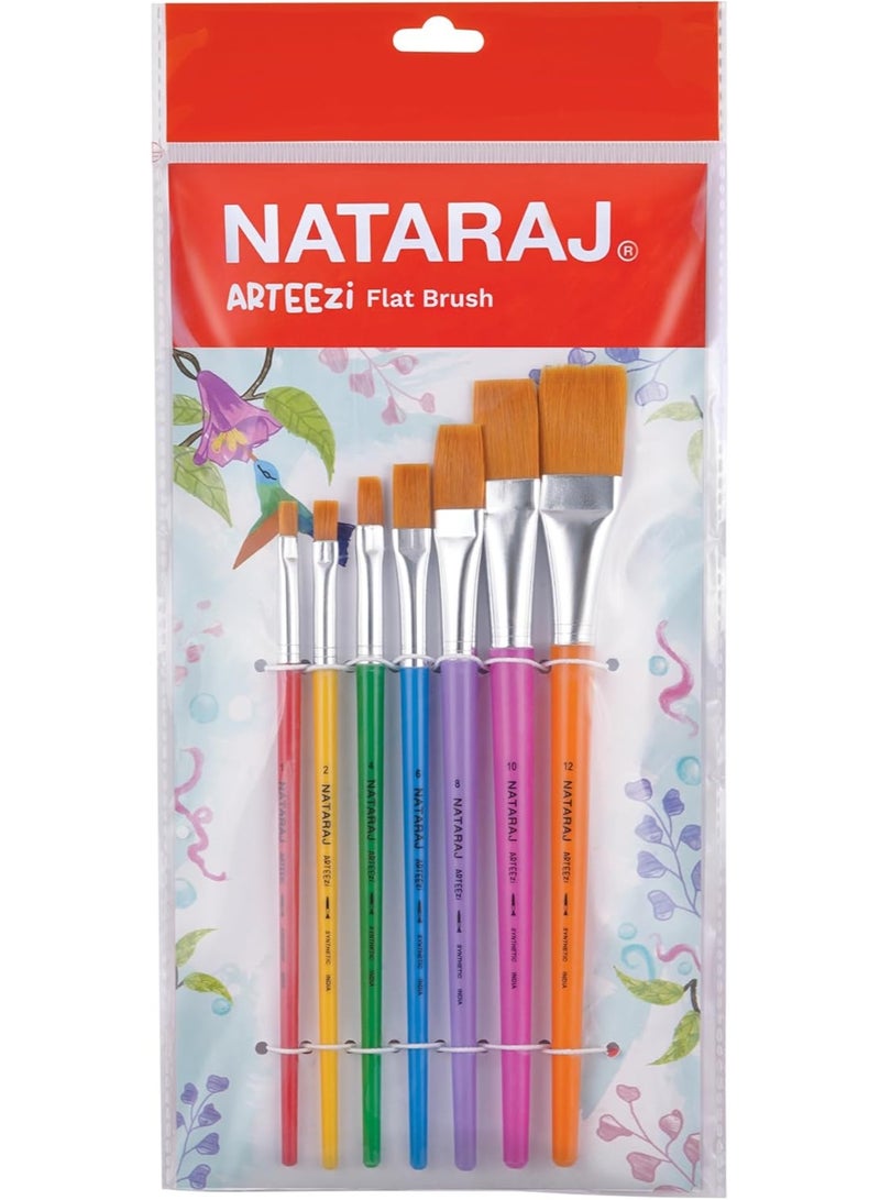 Nataraj Arteezi Flat Brushes Set – 7 Pieces