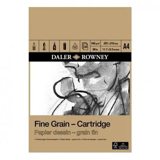 DALER ROWNEY FINE GRAIN CARTRIDGE PAD A4 160GSM