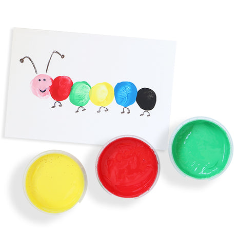 Primo Finger Paint in Pot 100g,Multipurpose Box, 6 Colors