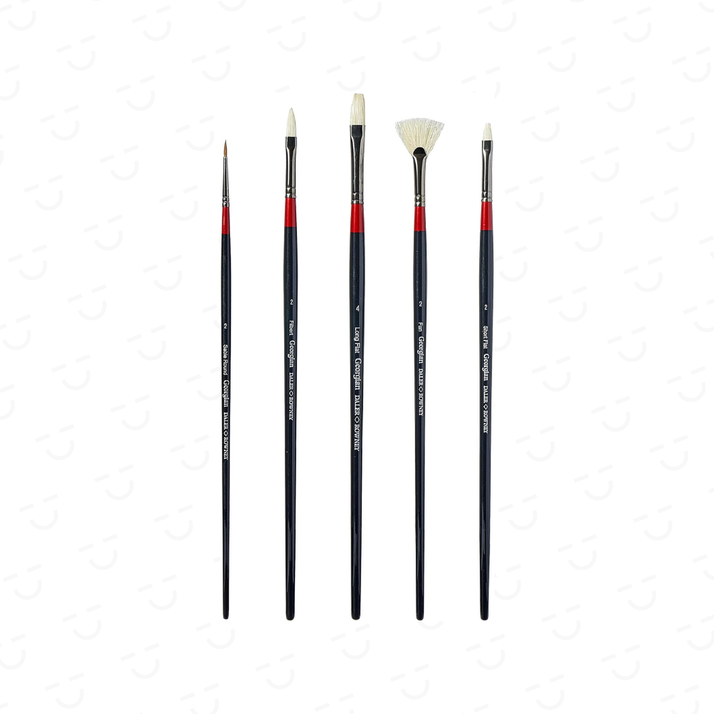 Daler Rowney Georgian Oil Long Hand 5 Brush Wallet 500