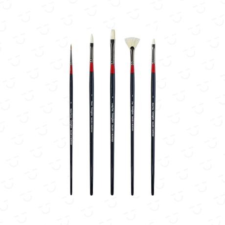 Daler Rowney Georgian Oil Long Hand 5 Brush Wallet 500