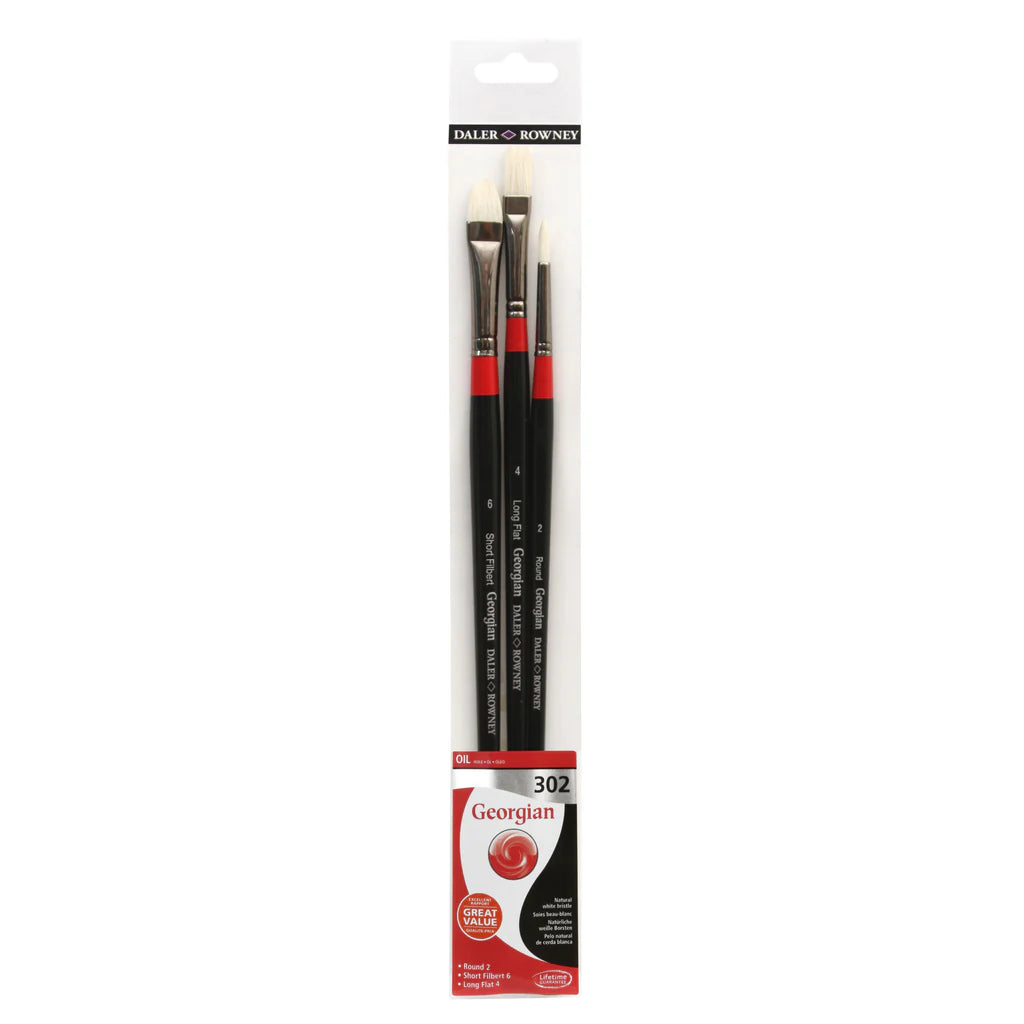 Daler Rowney Georgian Oil Long Hand 3 Brush Wallet  302