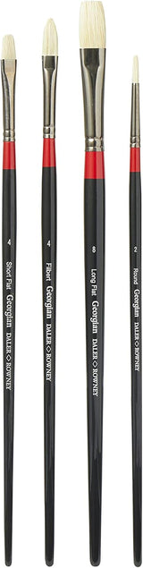 Daler Rowney Georgian Oil Long Handle Brush Wallet – Set of 4 (400)