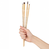 PANART ECHO SYNTHETIC LONG HANDLE BRUSH SET OF 4 PCS, ES-03 (R-4,12 BR-4,12)