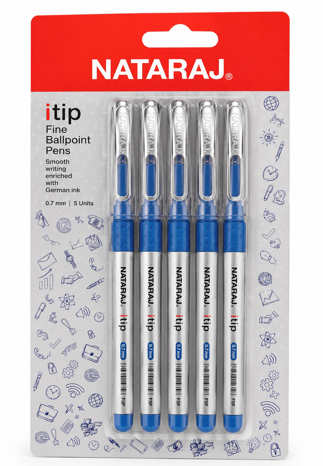 Nataraj Itip Ball Pen – 5-Piece Pack, Blue Ink
