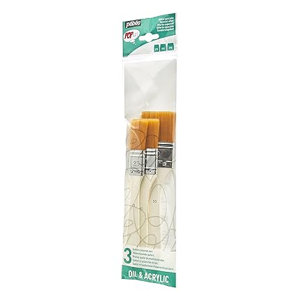 Pebeo Yellow Polyamide Spalter Brushes Pack of 3