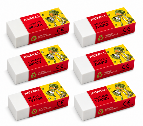 Nataraj White Rubber Erasers Pack of 30 – Medium Size
