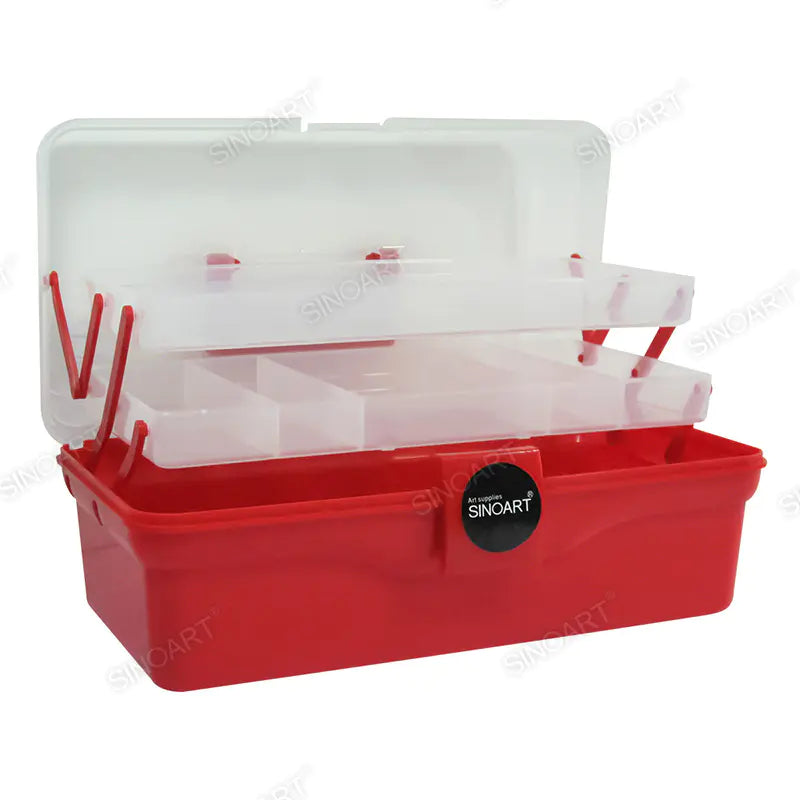 Sinoart Art Tool Box - Two Layers, 36x20x16cm, Red