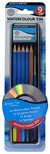 Daler Rowney Simply Watercolour Pencils 9Pcs - Tin Set