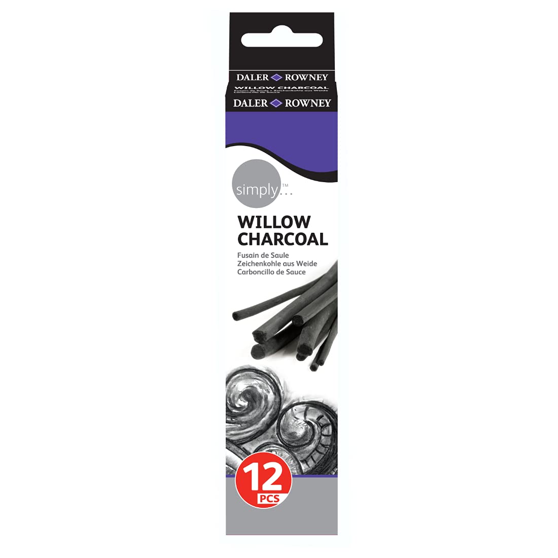 Daler Rowney Simply Willow Charcoal Set Of 12