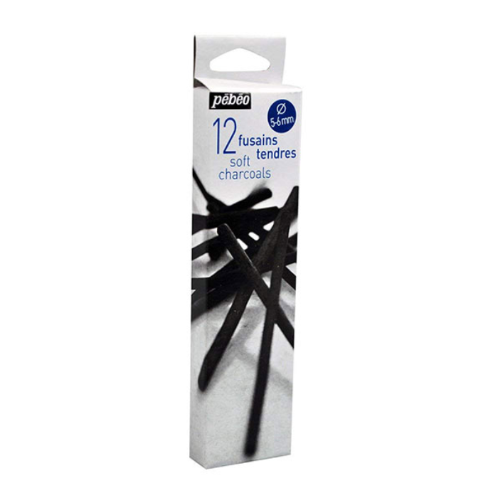 Pebeo 10 Set 12 Soft Charcoal 5-6mm
