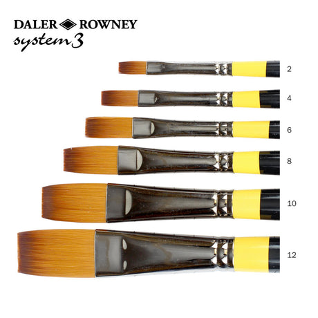 Daler Rowney System3 Acrylic Long Hand Flat SY44-8