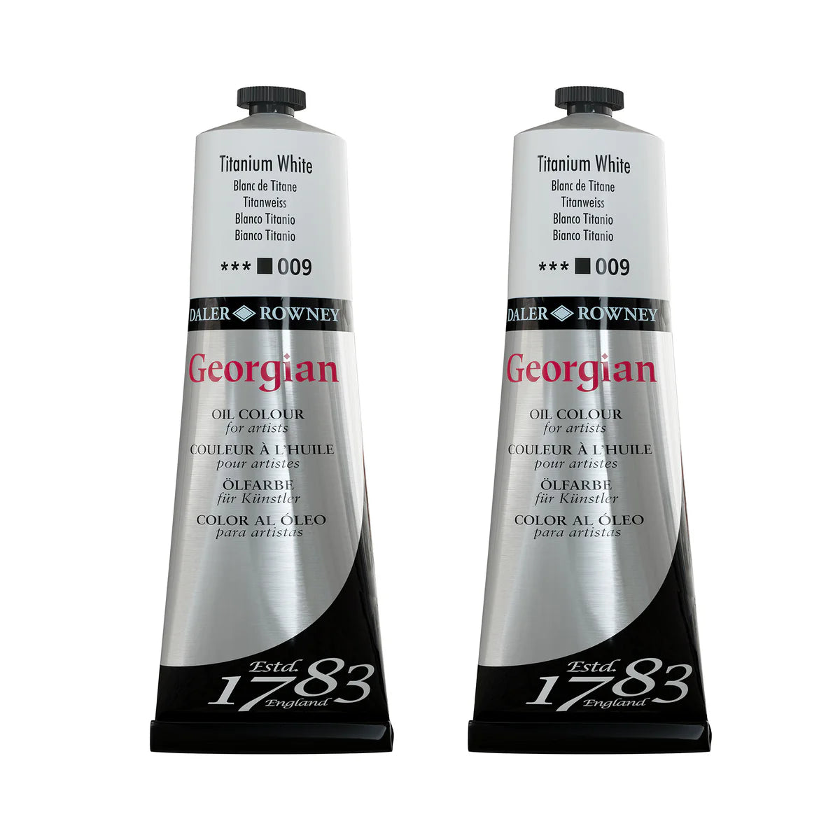 Daler Rowney Georgian Oil Colour 225ml Twin Pack-Titanium White