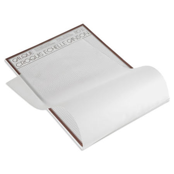 CANSON - SATIN TRACING PAPER - OUTLINED SCALE - 50 SHEETS - A3 SIZE - 90 GSM