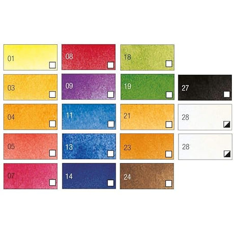 Pebeo Studio Watercolours - Set of 18 Colours in 12ml Tubes